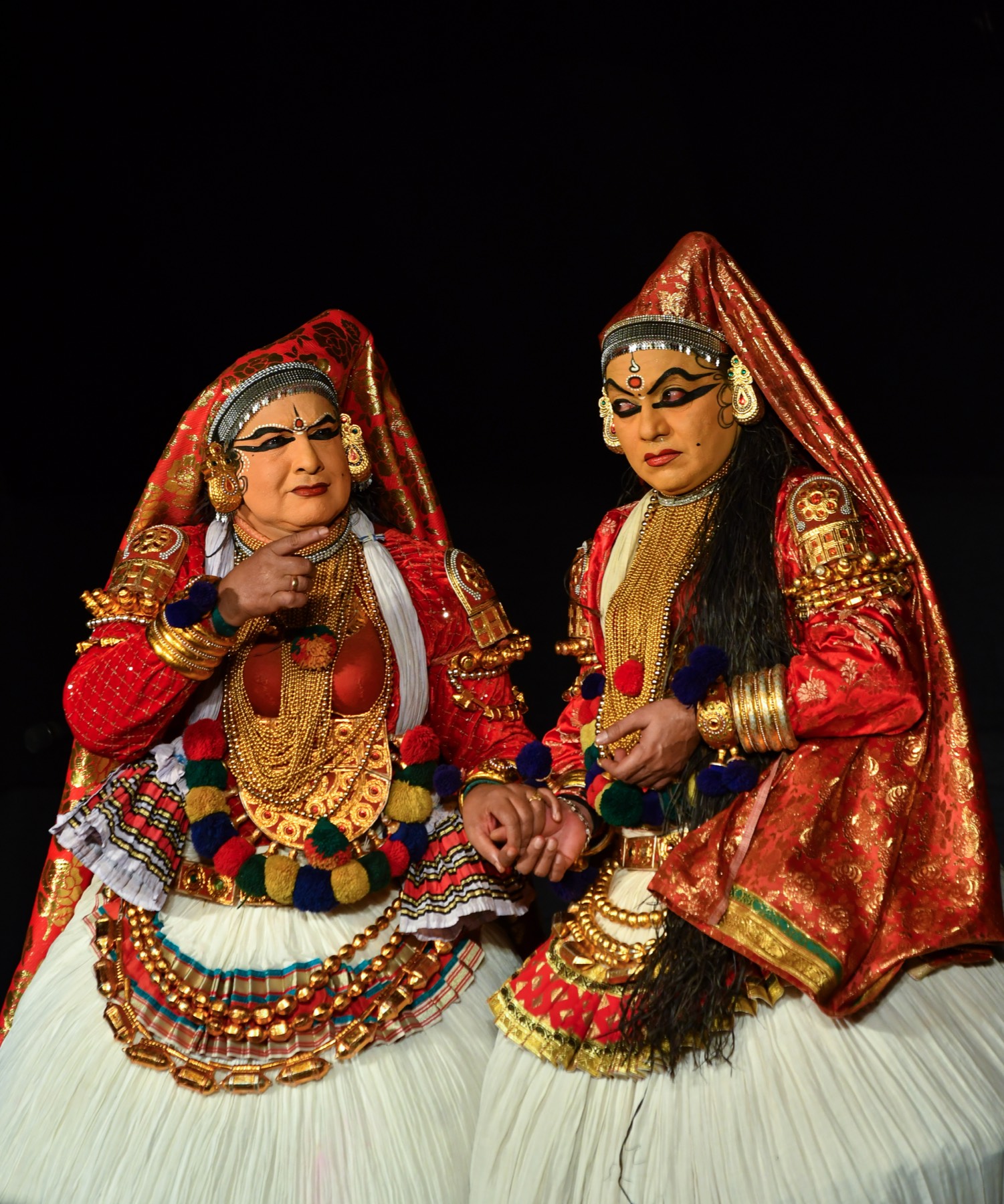 Kathakali performer in full costume and make-up