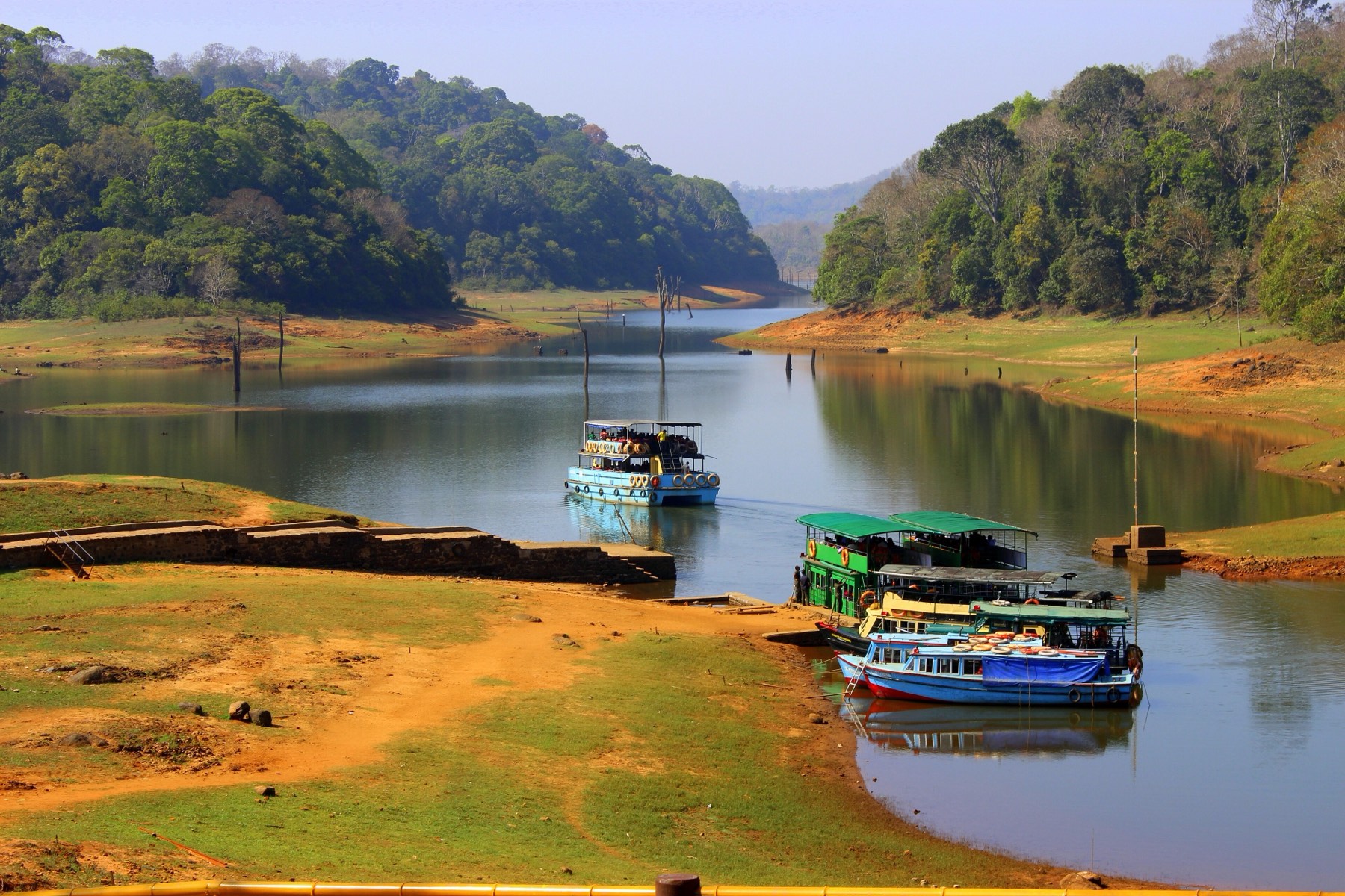 Boat on the Periyar lake at Thekkady